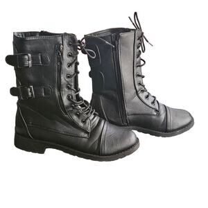 Black Zip and Tye Up Boots Size 10